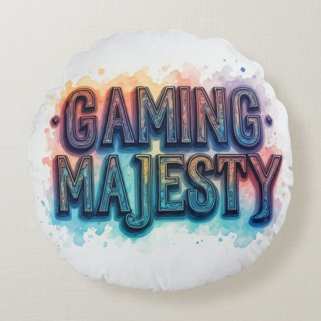 Gaming Majestät Rundes Kissen (Vorderseite)
