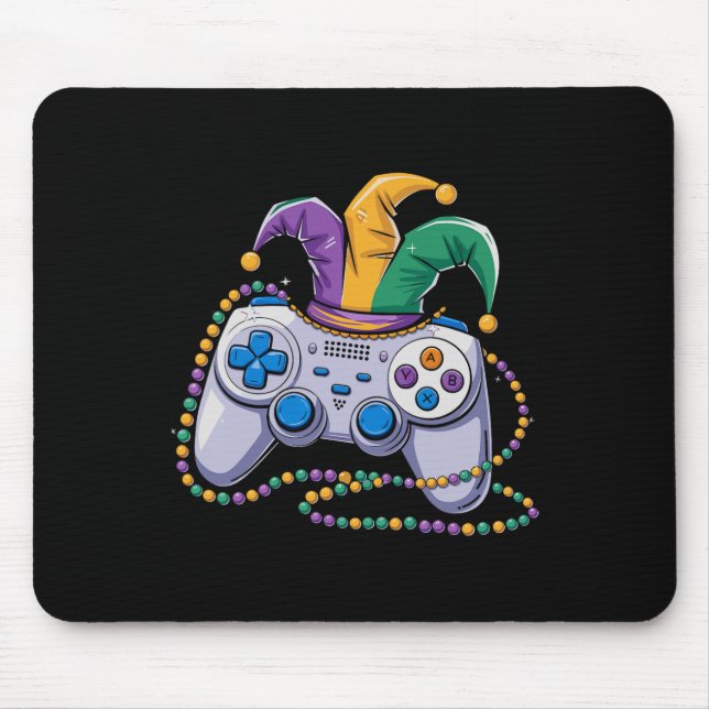 Gaming Mardi Gras Video Game Controller Jester for Mousepad (Vorne)