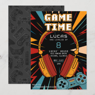 Gaming Moderner Spaß Geburtstagseinladung Feiertagskarte