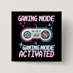 Gaming-Modus aktiviert Retro Pixel Gamer Design Button
