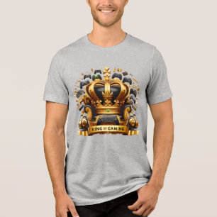 Gaming-Monarchie Goldene Krone Königliches Emblem Tri-Blend Shirt