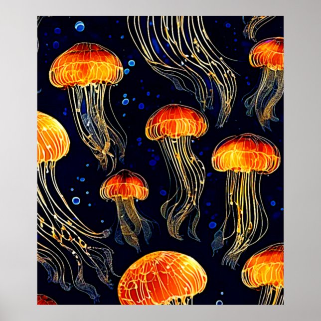 Gaming Ocean Qualle Art Poster (Vorne)