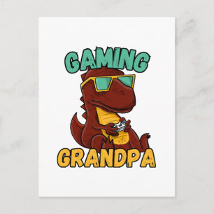 Gaming Opa Postkarte