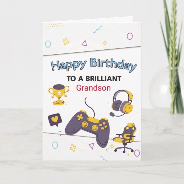 Gaming Personalisierte Geburtstagskarte für Grands Karte (Vorderseite)
