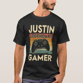Gaming Personalisierter Name Justin Legendary Game T-Shirt