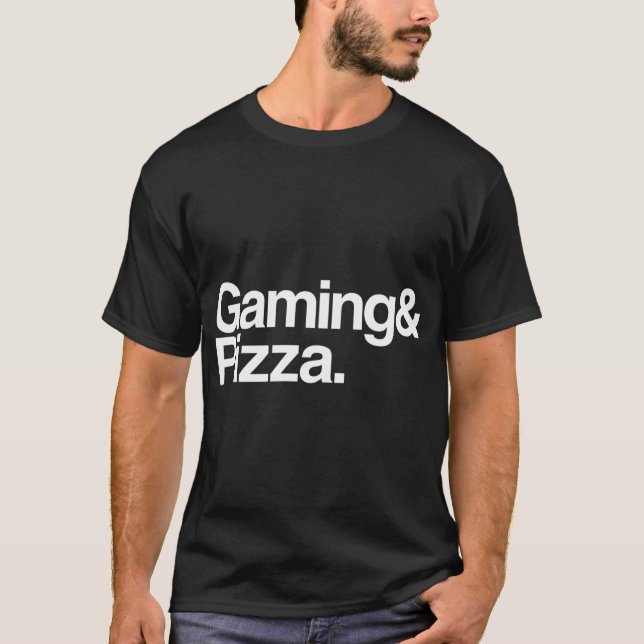 Gaming Pizza Video Gamer Boyfriend T-Shirt (Vorderseite)