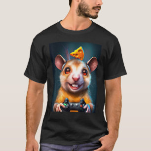 Gaming-Rattenmaus mit Spielsteuerung und Käse T-Shirt