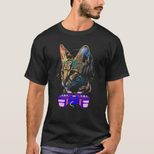 Gaming Savannah-Katze Spieler Tier Videospieler Mä T-Shirt