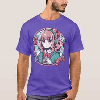 Gaming-Schul-Anime Mädchen Freund Freunde T-Shirt