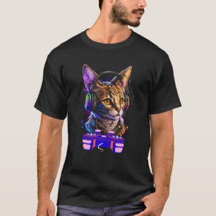 Gaming Singapur Katzen-Spieler Tier-Videospieler M T-Shirt