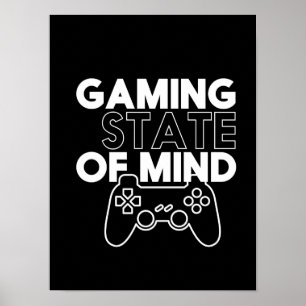 Gaming Staat von Videospielen Geek und Nerd Poster