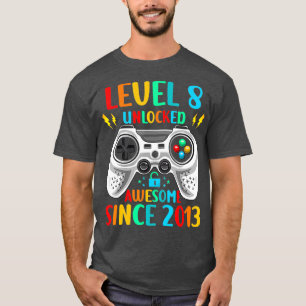 Gaming-T-Shirt 8. Geburtstag, Stufe 8 Entsperrt Ph T-Shirt