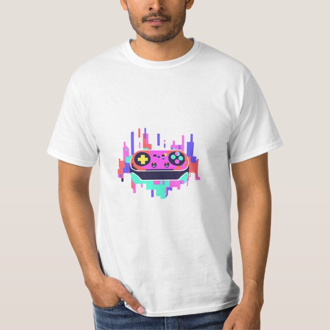 Gaming T-Shirt Pixel Controller (Vorderseite)