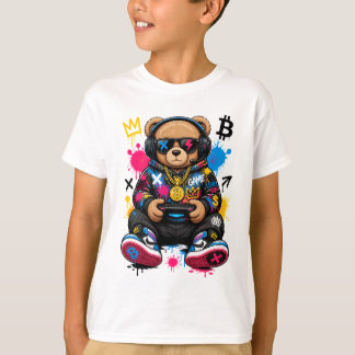 Gaming-Teddybär-Shirt | Gamer-Bär-T-Shirt T-Shirt