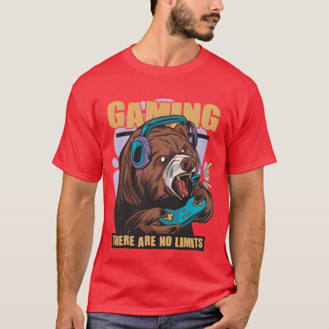 Gaming there are no limits nerd gamer video game f T-Shirt (Vorderseite)