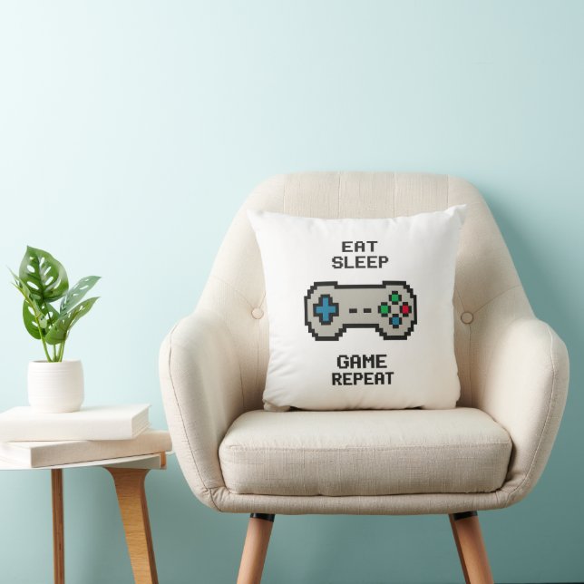 Gaming Throw Pillow – Pixel Art Gamer Room Decor Kissen (Stuhl )