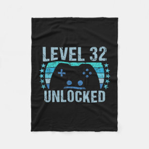 Gaming Vintage 32. Geburtstagsgeschenk 32 Jahre al Fleecedecke