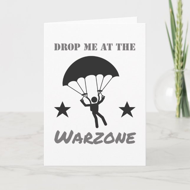 Gaming Warzone Parachute Skydive Gamer Karte (Vorderseite)