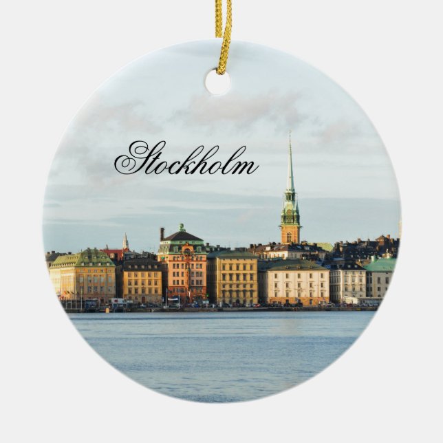 Gamla Stan in Stockholm, Schweden Keramik Ornament (Vorne)
