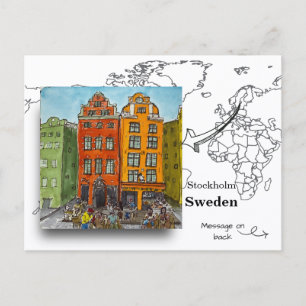 Gamla Stan Insel, Stockholm, Schweden Postkarte