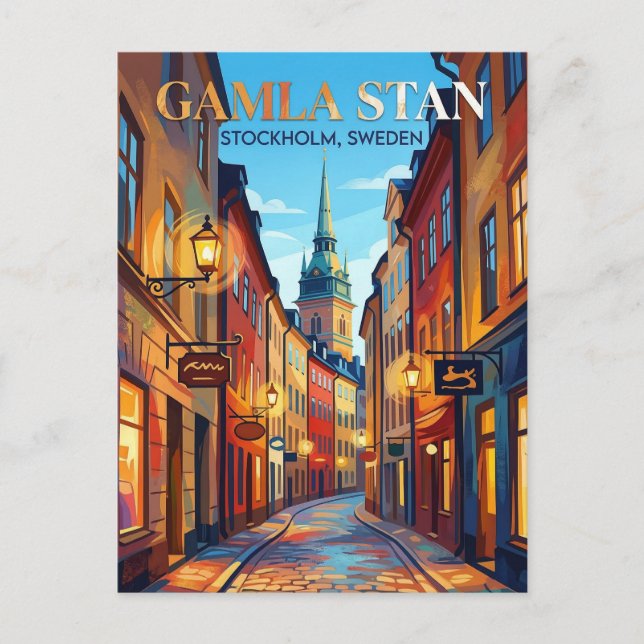 Gamla Stan Schweden Postkarte (Vorderseite)
