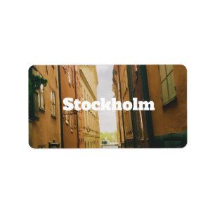 Gamla Stan, Stockholm Souvenir, Retro Europäisch Adressaufkleber