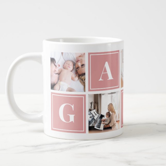 Gamma Foto Collage Custom Giant Coffee Tasse (Links)