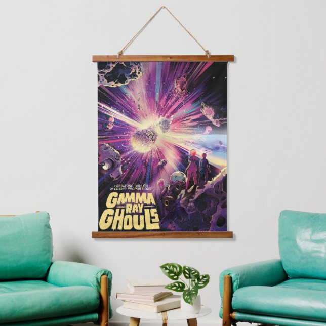 Gamma Ray Burst Pulsars Kilonova Kosmische Kollisi Wandteppich Mit Holzrahmen (Wohnzimmer)