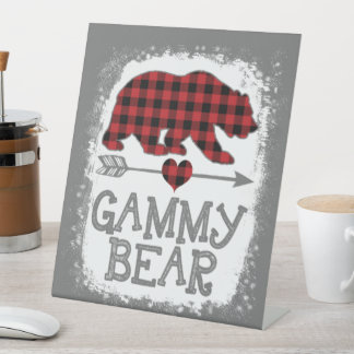 Gammy Bear Christmas Pajama Red Kariert Buffalo Fa Sockelschild
