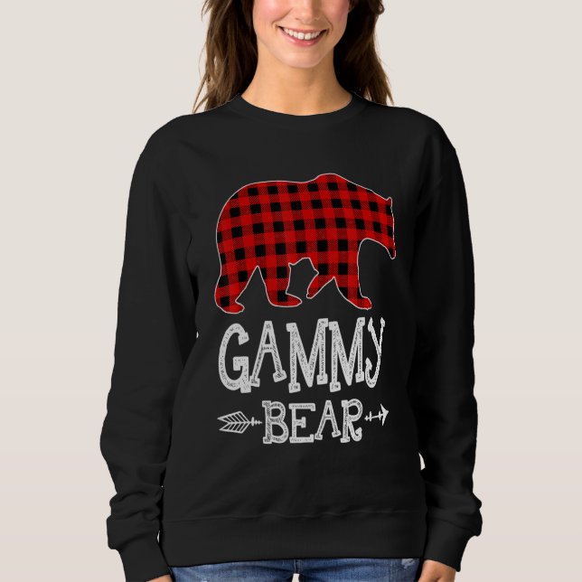 Gammy Bear Christmas Pajama Red Kariert Buffalo Fa Sweatshirt (Vorderseite)