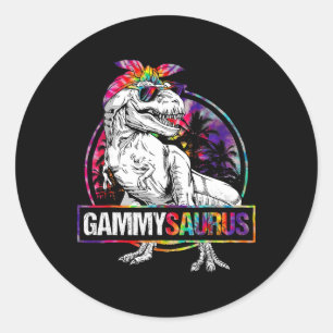 Gammysaurus Dinosaur Gammy Saurus Familie passend  Runder Aufkleber