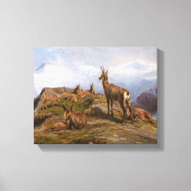 Gämse Ziegen im Alpengebirge (Rosa Bonheur) Leinwanddruck (Vorderseite)