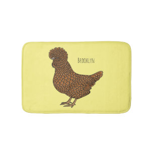 Gämsle Polnisches Huhn Cartoon-Illustration Badematte