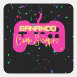 Ganando como siempre , videogamer quadratischer aufkleber