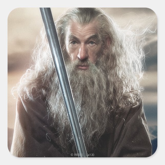 Gandalf Character Poster 2 Quadratischer Aufkleber (Vorderseite)