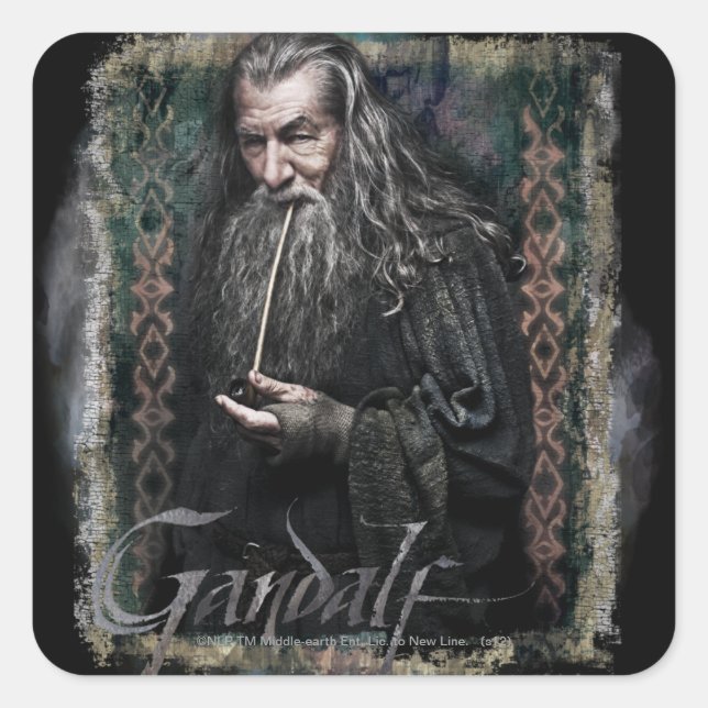 Gandalf mit Namen Quadratischer Aufkleber (Vorderseite)