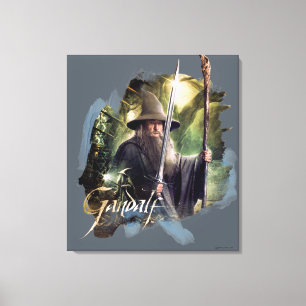 Gandalf mit Personal und Schwert Leinwanddruck