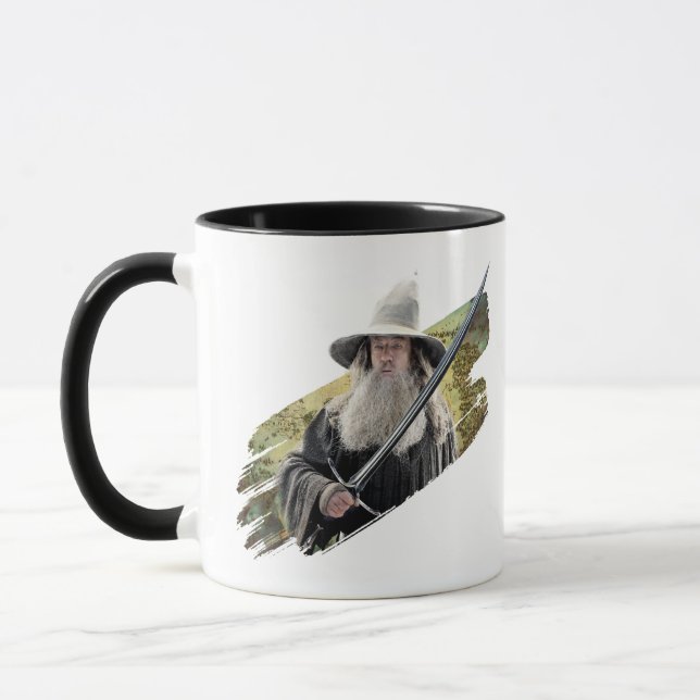 Gandalf mit Schwert grün Tasse (Links)