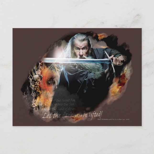 Gandalf mit Schwert in der Schlacht Postkarte (Vorderseite)