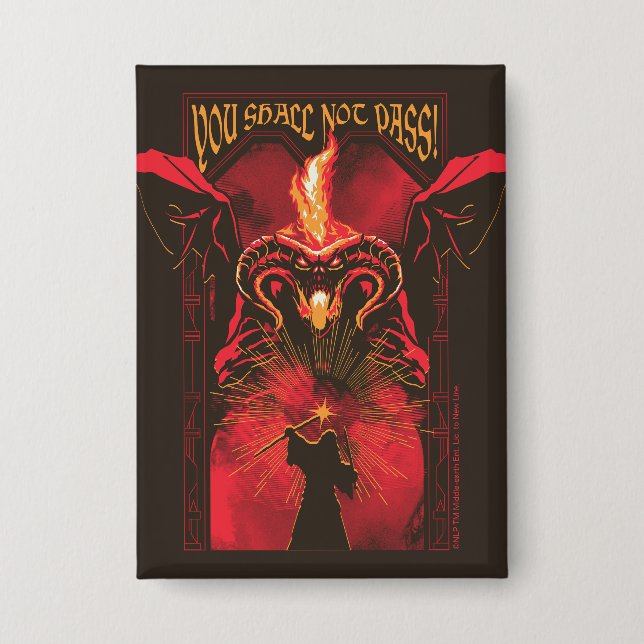 GANDALF™ Vs Balrog "You Shall Not Pass" Graphic Button (Vorderseite)