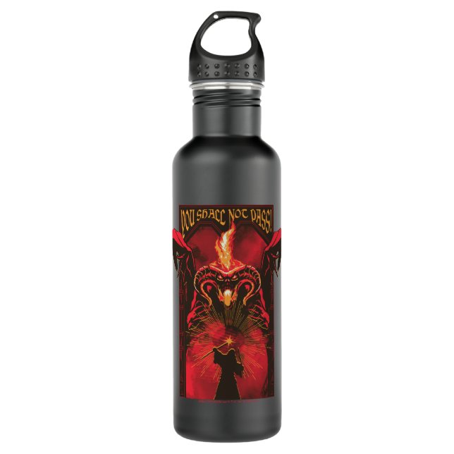 GANDALF™ Vs Balrog "You Shall Not Pass" Graphic Edelstahlflasche (Vorderseite)