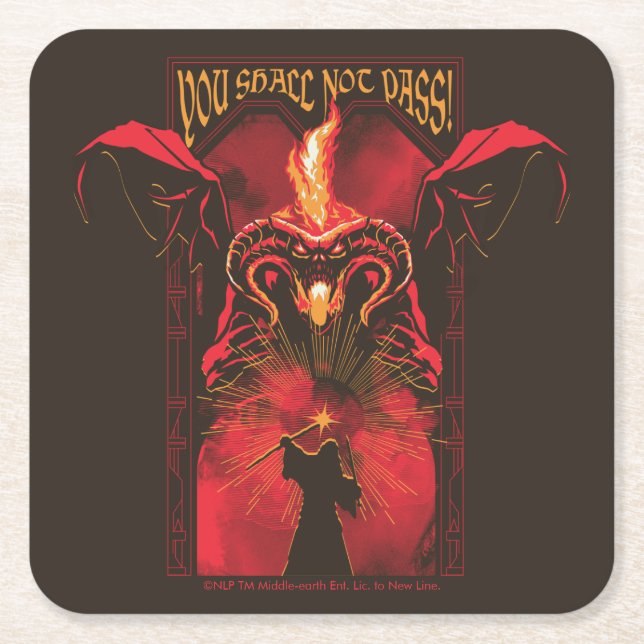 GANDALF™ Vs Balrog "You Shall Not Pass" Graphic Rechteckiger Pappuntersetzer (Vorderseite)