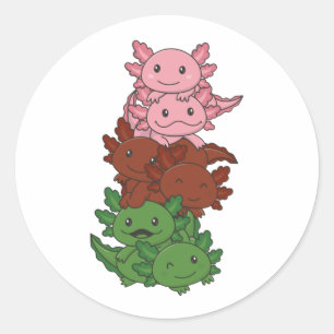 Gander Pride Lgbtq Axolotl Pile Cl Runder Aufkleber