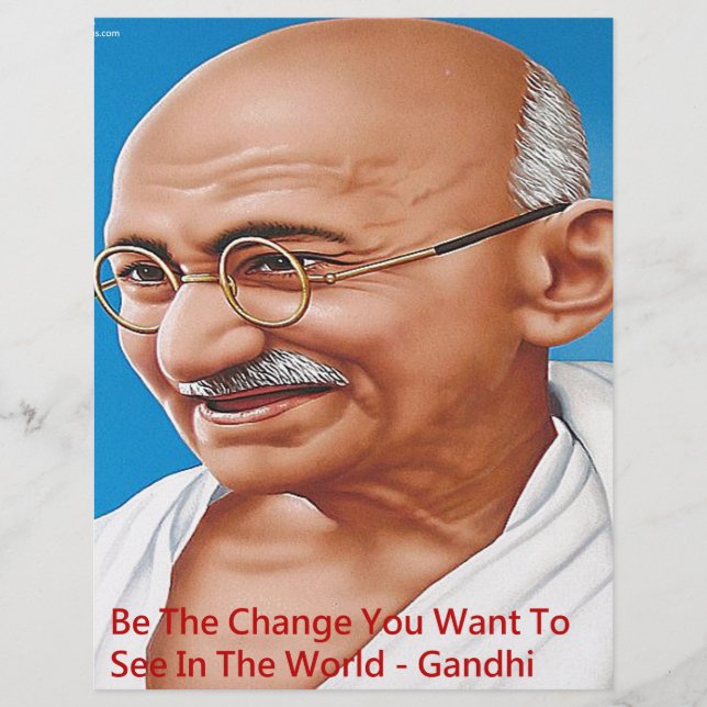 Gandhi & Be the Change Zitat (Vorderseite)