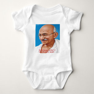 Gandhi & Be the Change Zitat Baby Strampler