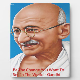 Gandhi & Be the Change Zitat Fotoplatte