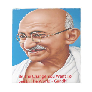 Gandhi & Be the Change Zitat Notizblock