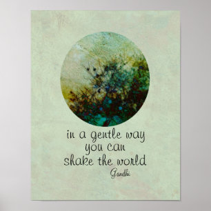 Gandhi citation poster avec art naturel original