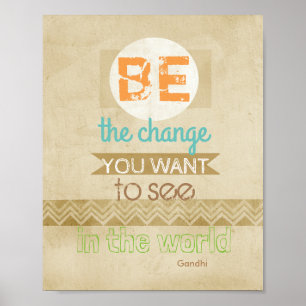 Gandhi citation poster inspiration être le changem
