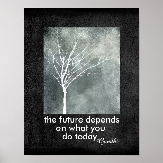 Gandhi citation poster motivation texte nature art (Devant)
